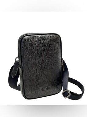 COACH Shoulder Bag Pebble Leather Aiden Crossbody CS044 QBBK BLACK NWT